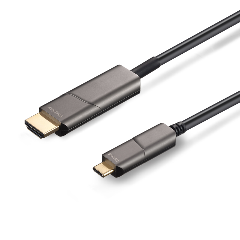 Tripp Lite High-Speed USB-C to HDMI Fiber Active Optical Cable (AOC) - UHD  4K 60 Hz, HDR, CL3 Rated, Black, 50 m - adapter cable - HDMI / USB - 164 ft