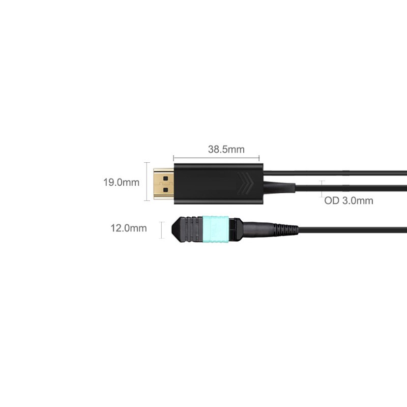 PremiumCord Ultra High Speed HDMI 2.1 Optical Fiber AOC Cable 8K@60Hz, 20m  gold /